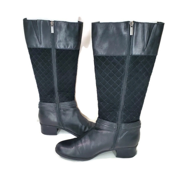 Bandolino BDClassieWomen's Black Tall Side Zip Quilted Riding Boot Size 9.5 - Picture 3 of 15